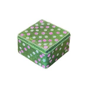 Vintage 1970’s Floral Sparkling Trinket Box